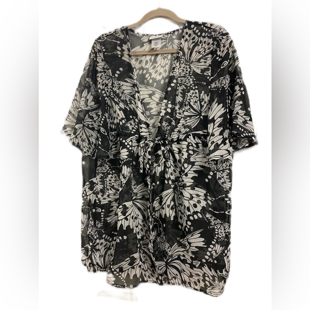 Jaclyn Smith Butterfly Print Bathing Suit Cover Up